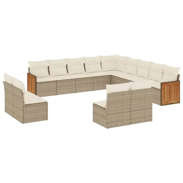 Zestaw mebli ogrodowych modułowych beżowy rattan PE, wymiary: 55-62 x 62
