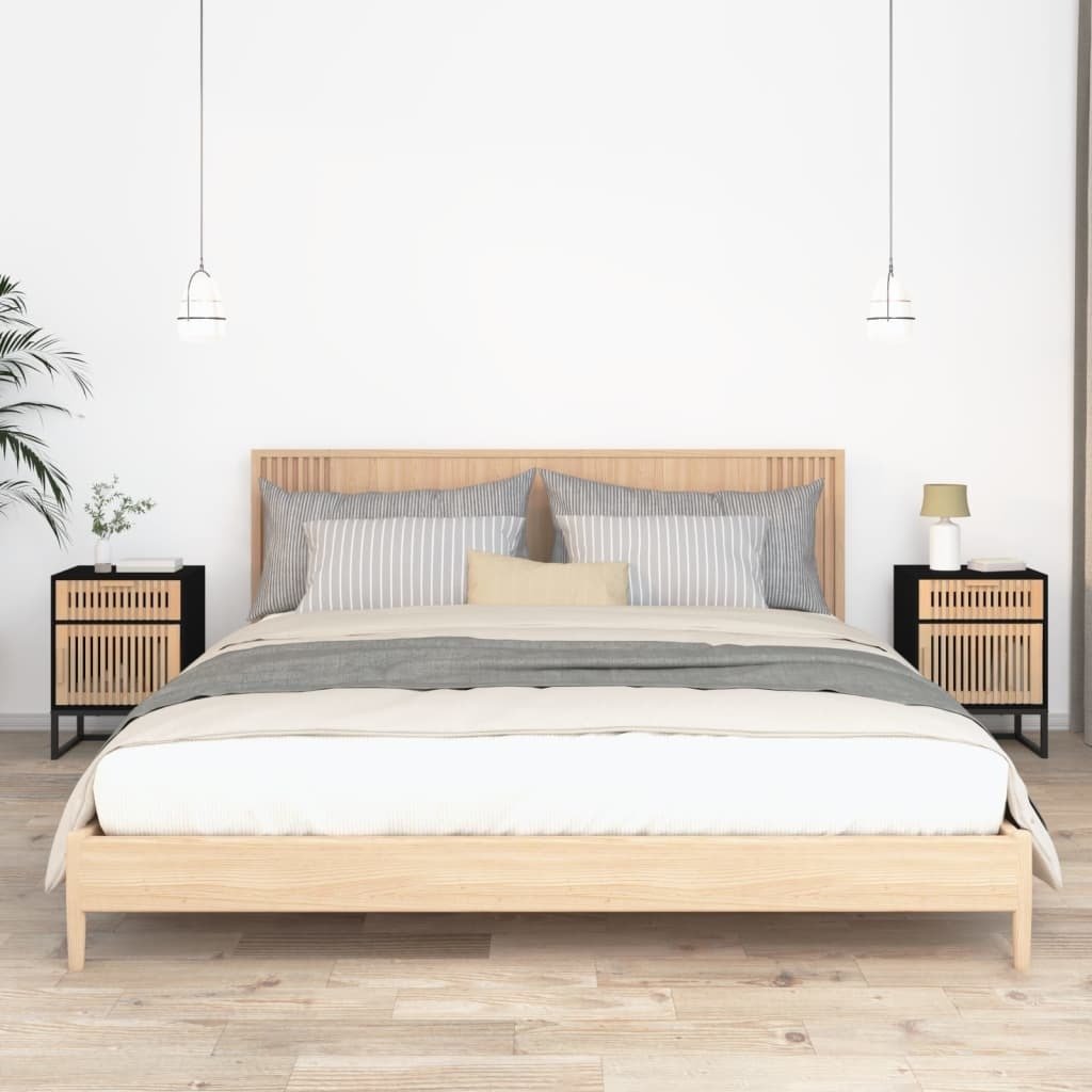 Szafki nocne 2 szt. czarne 40x30x55,5 cm materiał drewno i żelazo
