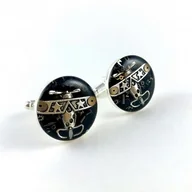 Spinki do mankietów i krawatów - Spinki do mankietów - Aviator Silver (black) - samoloty - miniaturka - grafika 1