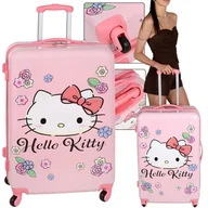Walizki - Hello Kitty Różowa WALIZKA W TWARDEJ OBUDOWIE, walizka podróżna na kółkach DUŻA! 76,5 x 50 x 28,5 cm - miniaturka - grafika 1