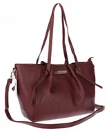 Torebki damskie - Torebka Damska Shopperka Pojemna Modna Torba Listonoszka 14088 Bordowa - miniaturka - grafika 1