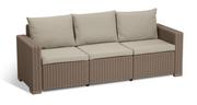 Fotele i krzesła ogrodowe - ALLIBERT Sofa ogrodowa California, cappuccino, 199x68x72 cm - miniaturka - grafika 1