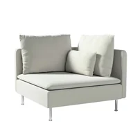 Pokrowce na meble - Dekoria pl pl Pokrowiec na sekcję narożną Söderhamn pastelowo miętowy welwet 99 x 99 x 83 cm Ingrid 1008-705-41 - miniaturka - grafika 1