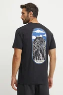 Koszulki męskie - Columbia t-shirt bawełniany kolor czarny wzorzysty - miniaturka - grafika 1