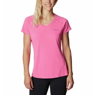 Koszulki i topy damskie - Damska koszulka Columbia Zero Rules SS Shirt wild geranium - XS - miniaturka - grafika 1