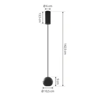 Lampy sufitowe - Lampa wisząca Lucande LED Plarion, czarna, aluminium, Ø 9 cm - miniaturka - grafika 1
