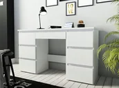 Biurka - Biurko z szufladami do pokoju młodzieżowego Beta 4 białe - miniaturka - grafika 1