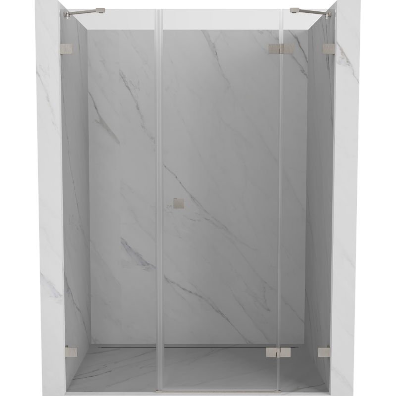 Mexen Lunar drzwi prysznicowe uchylne prawe 145 cm, transparent, nikiel szczotkowany - 834S-145-050-97-00-P