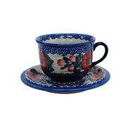 Filiżanki - Ceramiczna filiżanka i spodek Ceramika Bolesławiec - miniaturka - grafika 1