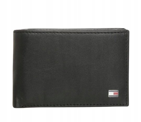 TOMMY HILFIGER CZARNY SKÓRZANY PORTFEL Z LOGO 1J5B