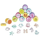 Zabawki kreatywne - Pieczątki z tuszem zwierząt morskich mix - miniaturka - grafika 1