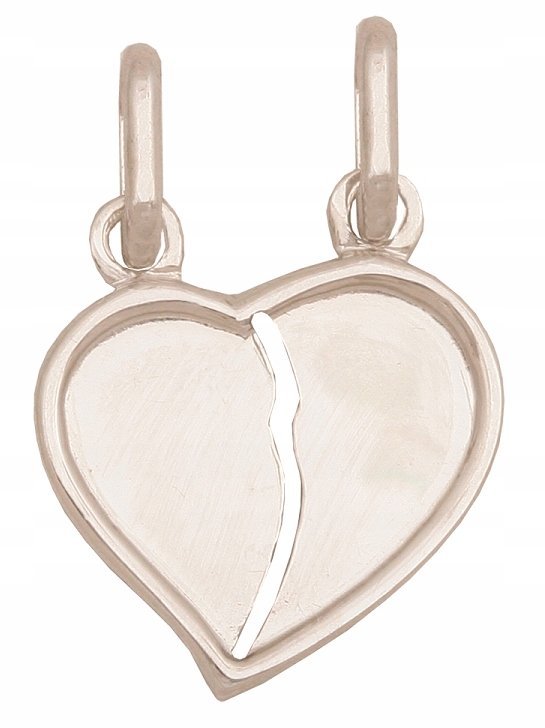 ZŁOTA Zawieszka Serce 585 0.95 g Białe złoto Prezent Grawer
