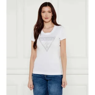 GUESS T-shirt Slim Fit - Koszulki i topy damskie - miniaturka - grafika 1