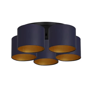 Luminex Arden 3565 Plafon Oprawa sufitowa 5x60W E27 czarny/niebieski/złoty - Lampy sufitowe - miniaturka - grafika 1