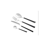 Zestawy sztućców - Zestaw sztućców 24 elementy dla 6 osób wielofunkcyjny wkład ze stali nierdzewnej do domu nóż widelec łyżka kuchnia restauracja marmurowo-czarny - miniaturka - grafika 1