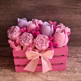 Flower Box Świece Bukiet Prezent MIni Skrzynia Dekoracja Ozdoba Kwiaty - Świece - miniaturka - grafika 1