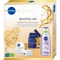 Zestawy kosmetyków damskich - NIVEA Zestaw Beautiful Age Przeciwzmarszczkowy krem na dzień, 50ml + Przeciwzmarszczkowy krem na noc, 50ml + płyn micelarny 5w1, 200ml - >>> DARMOWA od 99zł <<< w 24h ! - miniaturka - grafika 1