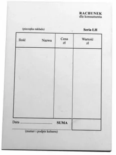 Rachunek dla konsumenta samokopiujący 10,5x15 cm - Druki akcydensowe - miniaturka - grafika 1