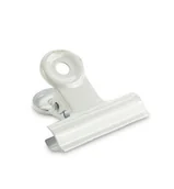 Spinacze i klipsy do papieru - KLIPS METALOWY KLIP zaciskarka biały 38mm - 1szt - miniaturka - grafika 1