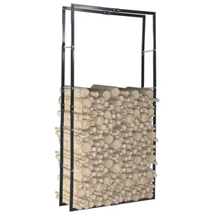 Vidaxl vidaXL Stojak na drewno opałowe, czarny, 100 x 25 x 200 cm, vidaXL - Akcesoria kominkowe - miniaturka - grafika 1