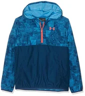 Kurtki i płaszcze dla chłopców - Under Armour uniseks dzieci pakowalna kurtka z zamkiem błyskawicznym 1/2 rozgrzewana góra Ether Blue/Red Rage XL - miniaturka - grafika 1