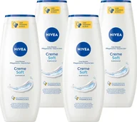 Kosmetyki do kąpieli - NIVEA CREME SOFT Żel pod prysznic damski z olejkiem migdałowym 500ml x4 szt - miniaturka - grafika 1