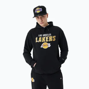 Bluza męska New Era Team Script OS Hoody Los Angeles Lakers black - Bluzy męskie - miniaturka - grafika 1
