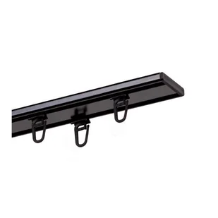 Szyna sufitowa aluminiowa 2-torowa 160 cm czarna z agrafkami - Karnisze - miniaturka - grafika 1