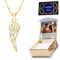 Wisiorki - Złoty Naszyjnik 925 z Skrzydłem Skrzydełkiem Wing Skrzydło Wisiorek NADRUK - miniaturka - grafika 1