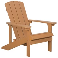 Fotele i krzesła ogrodowe - Beliani Krzesło ogrodowe jasne drewno ADIRONDACK - miniaturka - grafika 1