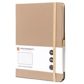 Długopisy - Notes w formacie B6 w kolorze khaki zadrukowany w linie, wyposażony w pętelkę na długopis - Peterson - miniaturka - grafika 1