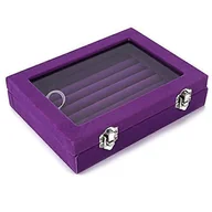 Biżuteria - akcesoria - Pudełko na biżuterię z podwójnym zapięciem i małym okienkiem, pudełko na biżuterię, pudełko na biżuterię, pierścionek, kolczyki, pudełko do przechow.. - miniaturka - grafika 1