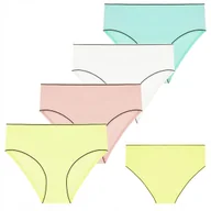 Majtki damskie - Majtki Figi Dziewczęce Gładkie Bawełniane Kolorowe 4-PAK MORAJ 158-164 - miniaturka - grafika 1