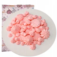 Dodatki do ciast w proszku - Posypka ozdoby na tort bezy dekoracje urodzinowe kolorowe beziki różowe 50g - miniaturka - grafika 1