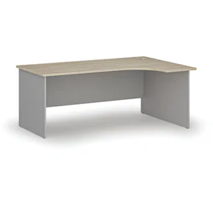 Biurko narożne PRIMO GRAY, 1800 x 1200 mm, prawe, szary/dąb naturalny - Biurka - miniaturka - grafika 1