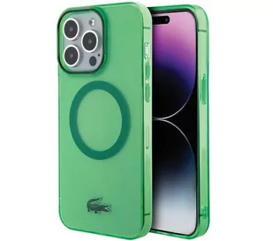 Lacoste LCHMP15XULON Hardcase Transparent MagSafe do iPhone 15 Pro Max Zielony - Etui i futerały do telefonów - miniaturka - grafika 1