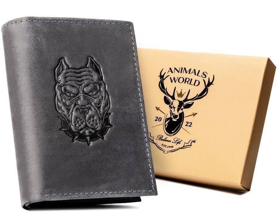 Portfel męski skórzany N4-CHM-DOG Czarny