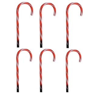 Lampki ogrodowe w kształcie lasek cukrowych LED 6 szt. h47 cm - Oświetlenie świąteczne - miniaturka - grafika 1