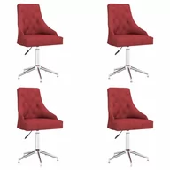 Krzesła - vidaXL Obrotowe krzesła stołowe 4 szt. winna czerwień obite tkaniną 3093043 - miniaturka - grafika 1