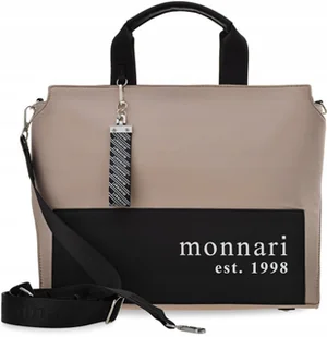 Monnari torebka damska shopper aktówka a4 miejska duża pojemna torba logo - Torebki damskie - miniaturka - grafika 1