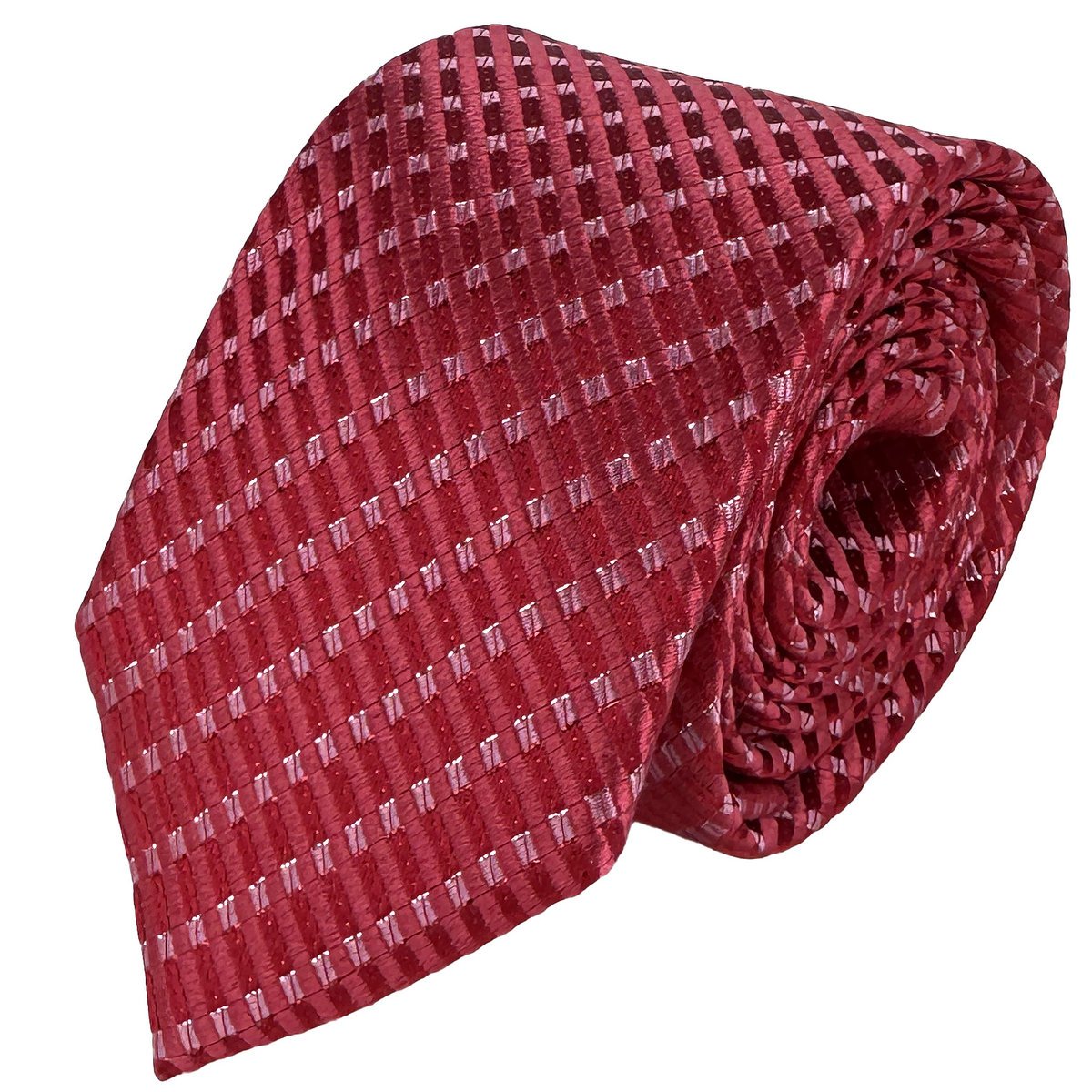 Elegancki krawat męski klasyczny czerwony w delikatny wzór