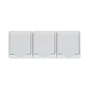 LEDart potrójne z uziemieniem natynkowe IP44 białe 0323-02 Hermes Elektro-Plast - Gniazdka elektryczne - miniaturka - grafika 2
