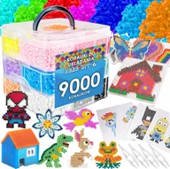 Prace ręczne dla dzieci - Prasowanka Koraliki do Prasowania Zestaw 9000 el Szablony Kuferek Wzory XXL - miniaturka - grafika 1