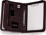 Teczki i aktówki - Solome SKÓRZANA AKTÓWKA TECZKA NA DOKUMENTY BIWUAR SOLOME A5 BRĄZOWA - miniaturka - grafika 1