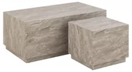 Ławy i stoliki kawowe - Zestaw 2 stolików kawowych Dice szary marmur 42 cm - miniaturka - grafika 1