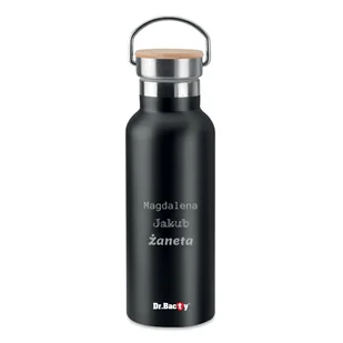 Butelka termiczna Dr.Bacty Iris 500 ml - czarny- personalizowana graerem - Butelki termiczne - miniaturka - grafika 1