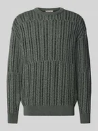 Swetry męskie - Sweter z dzianiny o kroju relaxed fit z mieszanki bawełny model ‘FILL RLX’ - miniaturka - grafika 1