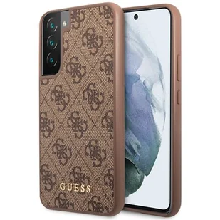 Guess GUHCS23SG4GFBR S23 S911 brązowy/brown hard case 4G Metal Gold Logo - Etui i futerały do telefonów - miniaturka - grafika 1