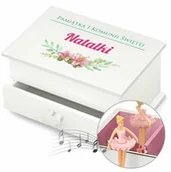 Pamiątka Pierwszej Komunii Świętej - Szkatułka na biżuterię z pozytywką i szufladką z nadrukiem dla dzie - miniaturka - grafika 1