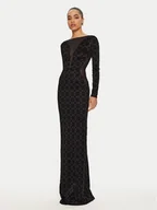Sukienki - Elisabetta Franchi Sukienka wieczorowa AB-737-47E2 Czarny Slim Fit - miniaturka - grafika 1